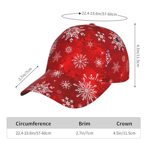 Boné de beisebol de Natal engraçado ajustável chapéu de Natal floco de neve vermelho xadrez boné de