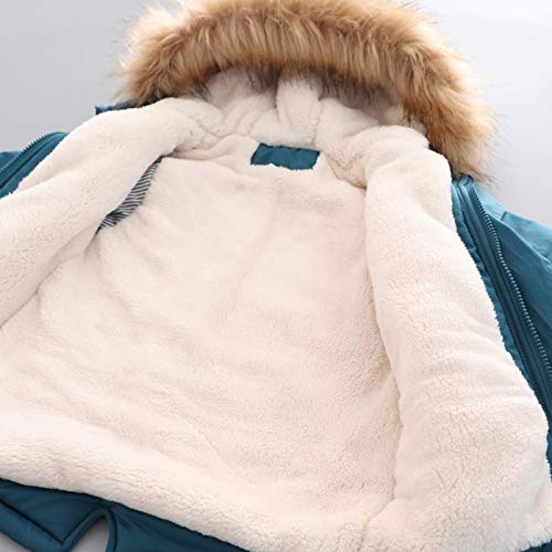 Boys Winter Coats Down Jacket Hooded Snowsuit Parka Windproof Overcoat Outerwear Jacket With Fur Hood (Yellow, 11-12T(Height:61"-63")) #TOP2
