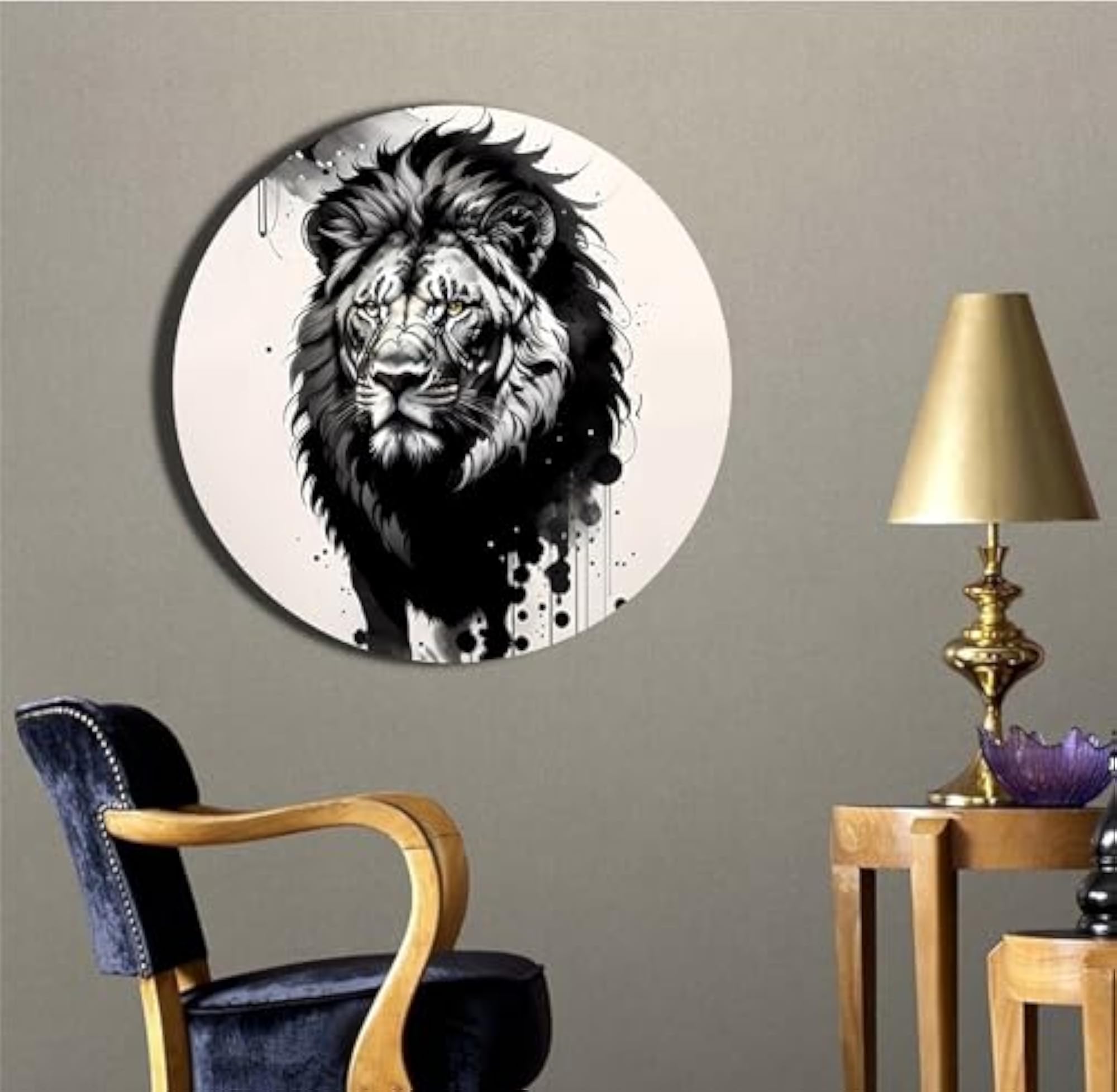Lion King Decorative Ceramic Art Plate for Wall Hanging