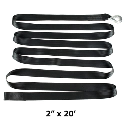 image for DC Cargo Mall DC Cargo Boat Trailer Winch Strap with Hook (2-Pack) (2
