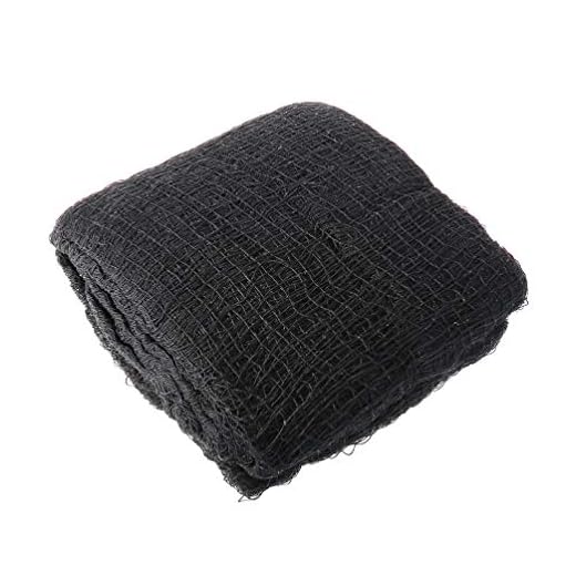 Amosfun Tela de araña de Halloween Gasa Cortina de Ventana Telas de Tela Negra decoración de Interiores de Pared de Mesa (4.5 m)