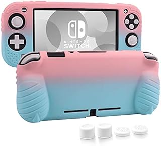Cybcamo Protective Case for Nintendo Switch Lite 2019Soft Silicone Grip Case with Anti-Scratch and Shock-Absorption Function (Pink&Blue)