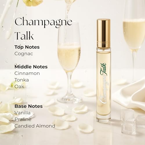 Image of Paradyse Perfume - Champagne Talk Unisex Eau de Parfum | Sparkling Cognac & Cinnamon, Sweet Vanilla Praline Oriental | Long-Lasting Date Night & Sunset Scent | 10 ML