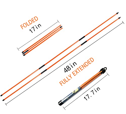Golf Alignment Sticks (Pack Of 2) 48-Inch Collapsible Golf Alignment Sticks For Aiming,Putting,Full Swing Trainer,Posture Corrector,Portable Golf Training Equipment With Tube Case 17.7 Inches #TOP3