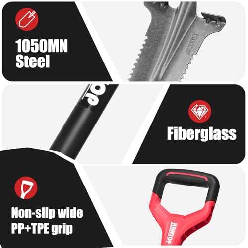 HANTOP Drain Spade Root Saw Spades Digging Garden Shovel with Fiberglass Handle for Digging, Trenching, Transplanting,45.3 Inches - Thumbnail 5