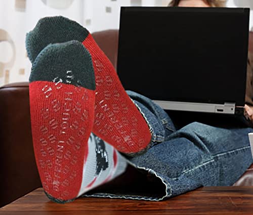 Different Touch 6 pairs Packs Thermal Lodge Socks for Men and Women, Heated Winter Non-Skid Boot Socks, Insulated for Cold4