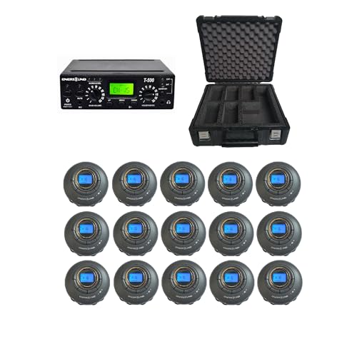 Enersound 15-Person Assistive Listening System - US-based 3-Year Warranty and Phone Support - Includes Carrying Case and ADA Plaque - Ideal for Church School Venues (For 15 People with Case)
