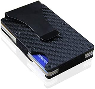 Other 7Mm Thin Metal Rfid Wallet Carbon Fiber Metal Rifd Wallet Mini Money Clip Brand Credit Card Id Holder With Rfid Anti-Chief Card Wallet Porte Carte