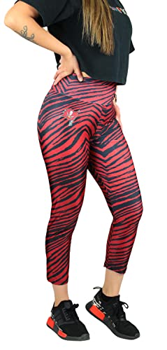 Zubaz NFL Women's 2 Color Capri Legging, Tampa Bay Buccaneers, Large