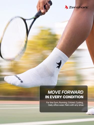 Image of ZENSHARK Bamboo Socks for Men & Women, Pack of 3 (Black /White /Navy Blue) | Anti-Odour Lightweight Ankle Socks | Breathable Sweat-Absorbing Natural bamboo Fabric Blend Gym Running Sports Socks