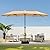 HOMSHADE Double Sided Patio Umbrellas - 15ft Outdoor Extra Large Market Table Umbrella with Base Included, Oversized Umbrella for Deck, Pool, (Beige)