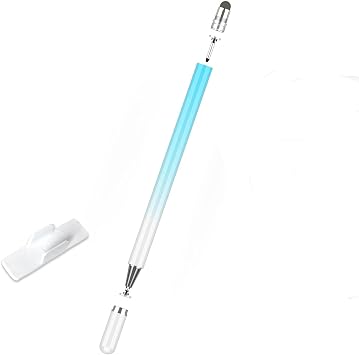 Stylus Pen for Skylight Calendar 15 inch & 27 inch, Dual Tip with Mesh and Disc Tips, 2 Spare Replacement Disc Tips, Writing Pen with Mount Holder for Skylight Calendar Accessories Blue