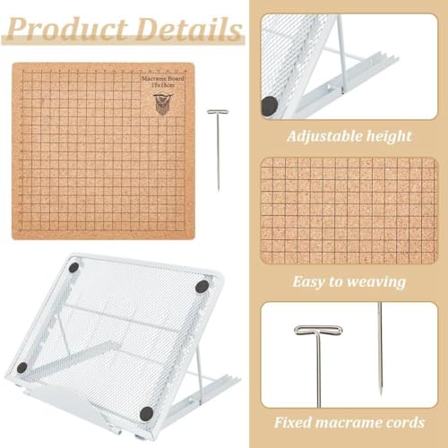 Planches à dentelle et épingles 8x8 pouces avec support stable inclinable - 6