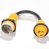 MECMO 50 Amp to 30 Amp Marine Shore Power Adapter Cord, Marine 50A Plug SS2-50P to L5-30R RV 30A Receptacle Female Pigtail Adapter for Marine/Recreational Vehicle/Camper, 125V/3750W, 1.5FT