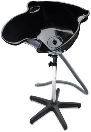 Portable Height Salon Deep Basin Adjustable Hair Wash / Treatment Bowl Shampoo Sink Home or Salon Tool Black