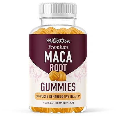 Maca Root Gummies | Drive, Performance & Energy Support | High-Concentration 4:1 Extract | Hormone Balance for Women | Delicious Peach Flavor | Vegan, Non-GMO & Third-Party Tested | 60 Maca Gummies