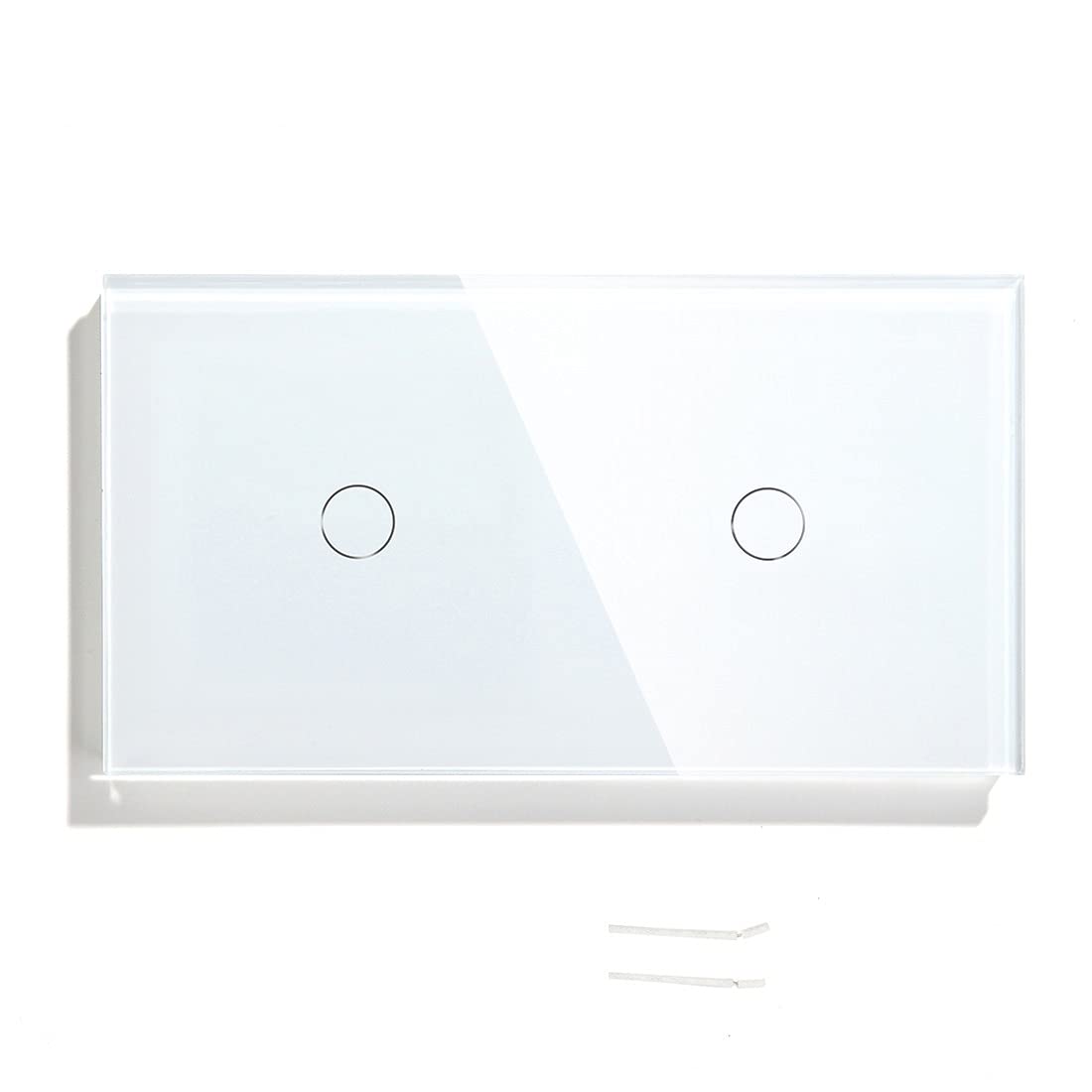 Interruptor Tactil,Interruptor Tactil Pared Double 1 Gang 1 Way Dimmer Touch Light Switch Switch Interruptores de Pared Touch Sensor Dimmable(White)