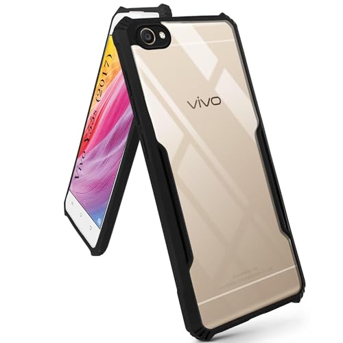 Image of Jkobi Back Case Cover for Vivo Y55s 2017 (Shockproof with Polycarbonate Clear Panel | Professional Black)