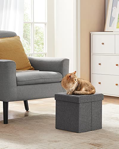 Songmics ULSF028G01 11.8 Inches Small Folding Storage Ottoman Cube, Storage Footrest, Foot Rest Stool, For Living Room, Bedroom thumb #7