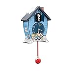 Mark Feldstein & Associates Peanuts Gang Snoopy Linus Lucy ICY Blue 17 x 9 Christmas Cuckoo Clock