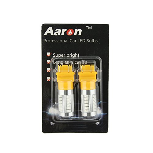 2PCS Aaron Amber 3157 (3156 3056 3057) High Power 5730 33SMD LED Bulbs for Turn Signal Blinker Light