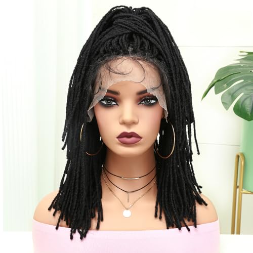 Lady Miranda Full Lace Dreadlock Wig With Baby Hair Pre Plucked Knotless Square Part Faux Locs Wig Braided Wigs For Black Women Full Double Lace Wig Dreadlocks Crochet Hair For Black Women thumb #6