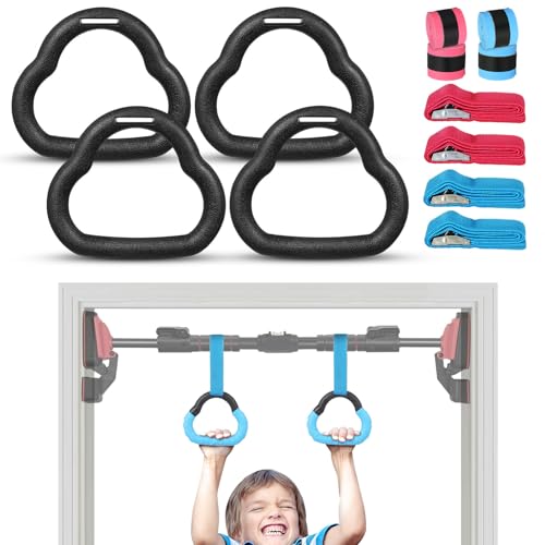 2 Pares de Anillas de Gimnasia con Correas Ajustables