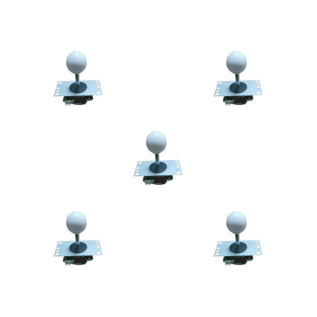 Juego de 5 accesorios basculantes para arcade, función de venta, palanca de mando, operación, herramientas de bricolaje, cero retardo, parte superior, color blanco