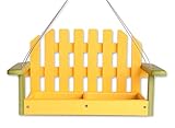 Amish-Made Porch Swing Bird Feeder, Eco-Friendly Poly-Wood Hanging Decorative Bird Feeder (Lime Green/Yellow)