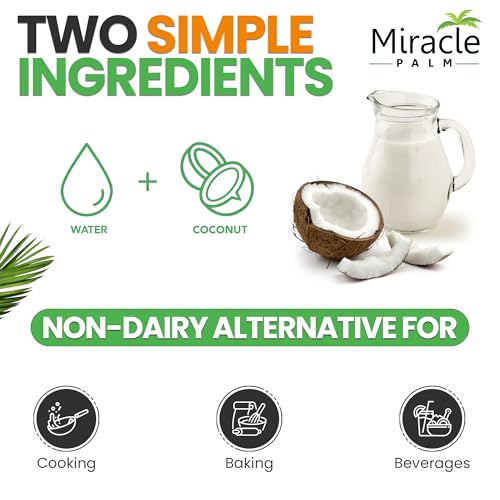 Image of Miracle Palm Coconut Milk Unsweetened - Coconut Milk Canned, Additive Free Organic 96 Fl Oz (Pack of 6)