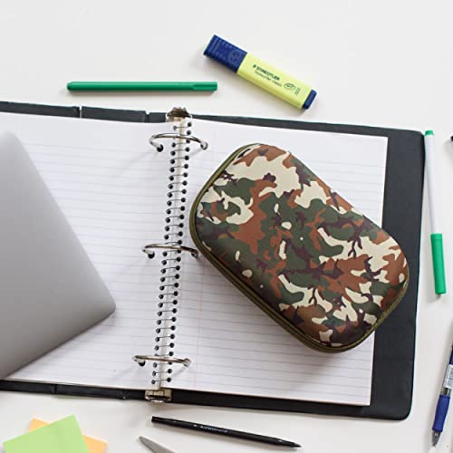 Image of ZIPIT Camo Pencil Case for Boys, Aesthetic Pencil Box for School, Green