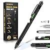 Gifts for Men, 9 in 1 Multitool Pen Set, Cool Gadgets for Men Dad Him Boyfriend Husband Fathers Day Birthday Gifts, Tool Pen with Led Light, Stylus, Screwdriver, Bottle Opener, Ruler, Level(Black)