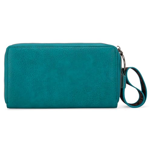 Image of Wrangler Wristlet Wallets Western Wallet for Women Floral Tooled Womens Wallet Boot Stitch Purses