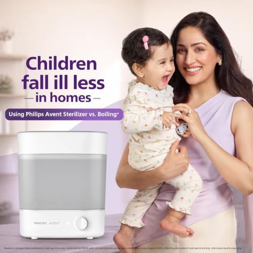 Image of Philips Avent Sterilizer & Dryer for Baby Products | Babies Fall Ill Less in Philips Avent Sterilizer Homes & get 2X Better Germ Protection vs Boiling*| Built-in Dryer | 2 Yr Warranty | SCF293 /00