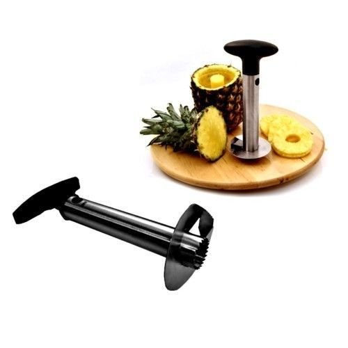 FAST WORLD SHOPPING ® Affetta Ananas Sbuccia E Taglia Fette Strumento da Cucina in Acciaio Tagliaananas Sbucciaananas Leva Torsolo