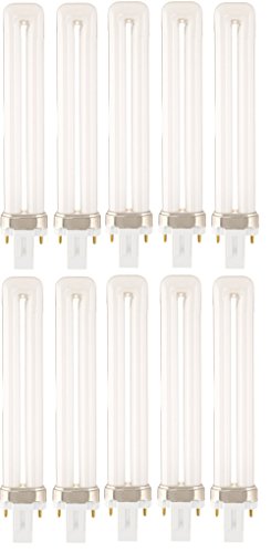 Pack of 10 PLS 9W G23 841, 9 Watt Single Tube, 2 Pin Compact Fluorescent Light Bulb