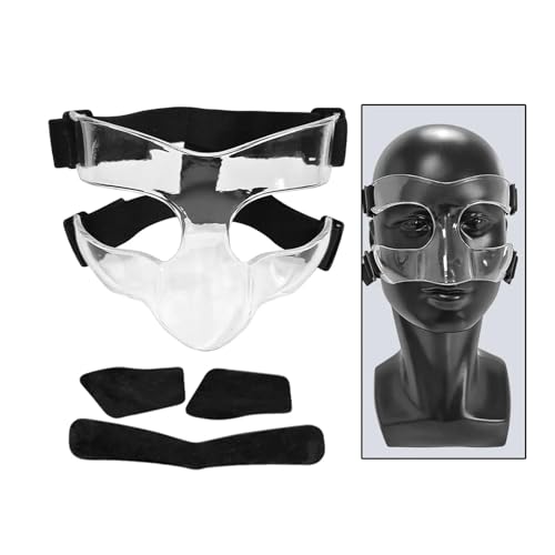Fnacuody Basketball Training Mask Clear Basketball Mask, Adjustable Face for Broken Nose, Guard Training Masque Sports - Thumbnail 3