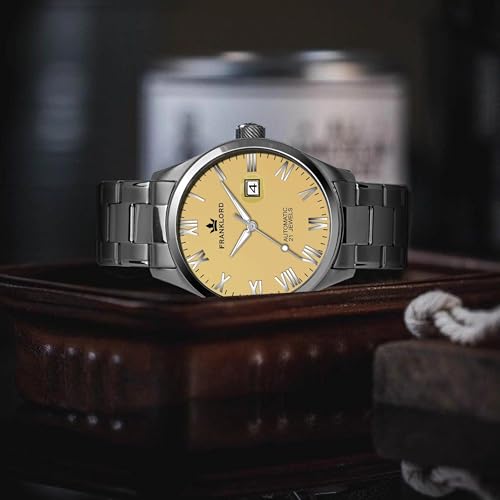 Image of Franklord Regal Sapphire Roman - Luxury Automatic Watch for Men | 21-Jewel Movement, Sapphire Crystal, Roman Numeral Dial, Stainless Steel Case