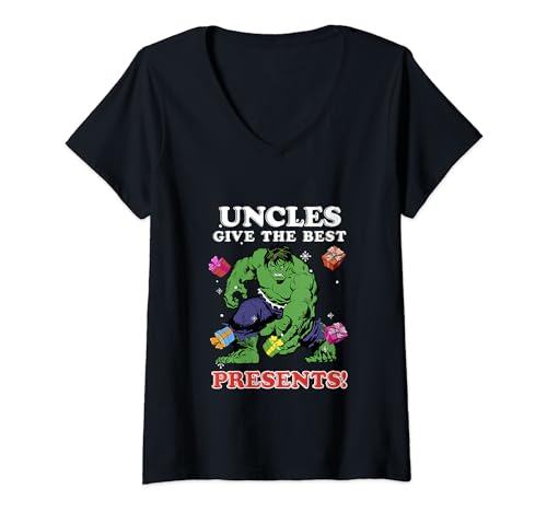 T-shirt Hulk de Noël Marvel col V le bonheur d'offrir
