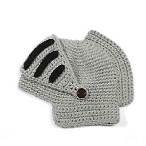 LOCOMO Roman Knight Helmet Visor Cosplay Knit Beanie Hat Cap Wind Mask FFH088GRY Gray