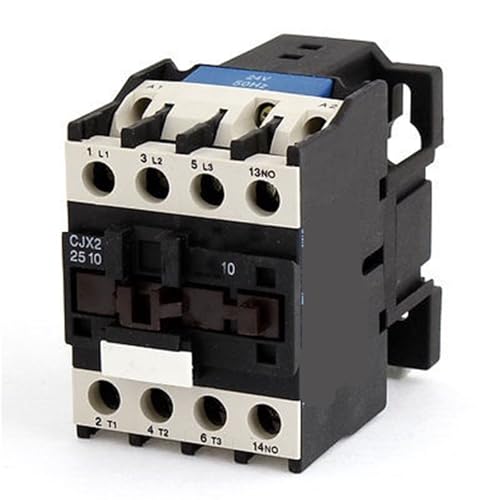 Contactor AC CJX2-25 de 24V con trifásico y 1 NA para control industrial eléctrico de un circuito