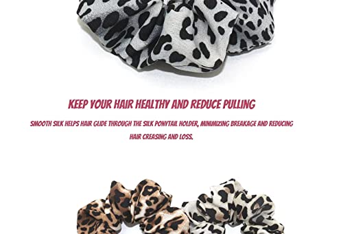 Leopard Print Hair Ring Cheetah Print Bundle Hair Ring Elastic Band Hair Accessories Leopard Print Head Flower Leopard Print Hair Rope Ladies Hair Accessories For Women Or Girls Pack Of 4 #TOP4