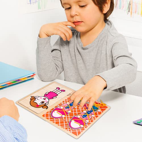 Placa de amarração de sapatos, prática de amarrar seus sapatos - Primeiros brinquedos educativos com