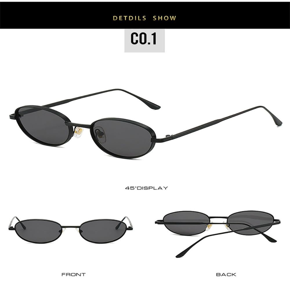 Gafas de sol ovaladas de metal para hombre y mujer, con lentes rosas, montura pequeña, estilo punk, protección UV400.