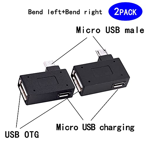 Rgzhihuifz 2-In-1 Powered Micro Usb Otg Adapter 90 Degree Right Angled With Micro Usb Power Charging Port For Streaming Tv Stick, Android Phone Or Tablet - 2 Pack #TOP1