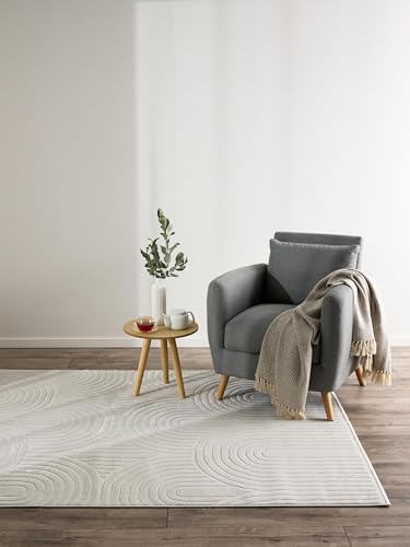 NYVI Wollteppich Donna – Handgewebt, Für Fußbodenheizung, 160x230 Cm, Schwarz Natur Weiß