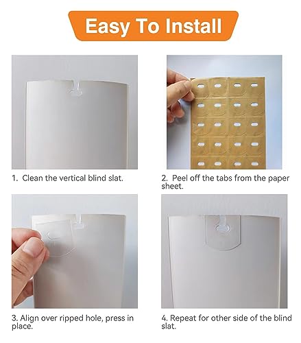 40 Sets of Clear Blind Repair Tabs (80 PCS) with 15 PCS White Blind Stem Parts Replacement Kit