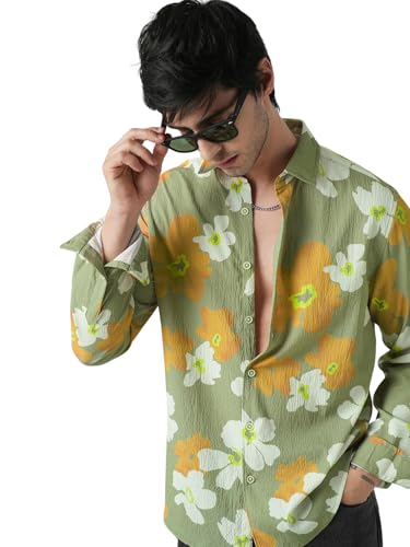 Image of VASTRADO Exquisite Multicolor Floral Printed Creased Shirt