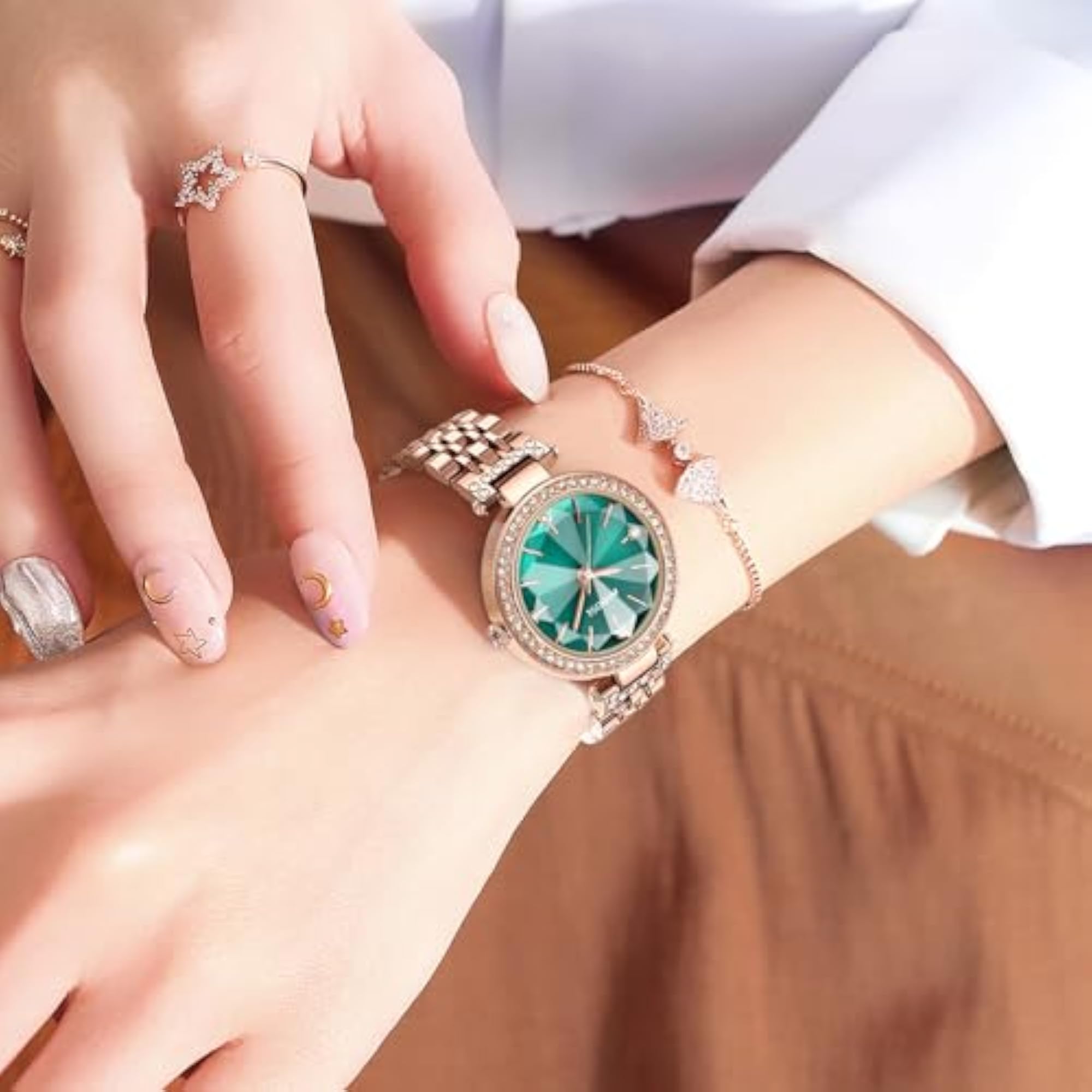Women's Diamond Studded Square Dial Watch, Elegant Gift