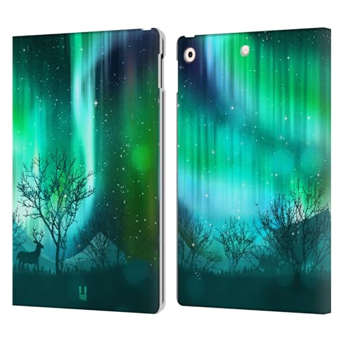 Étui Portefeuille iPad 10.2 Cuir Antichoc Contre Rayures Motif Bosquet Vert